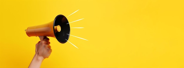 A yellow background with a loudspeaker and the word loudspeaker.