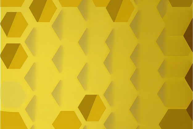 Yellow background with octagonal geometric shapes. AI digital illustration