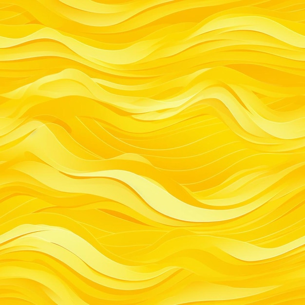 Photo a yellow background with a pattern of wavy lines.