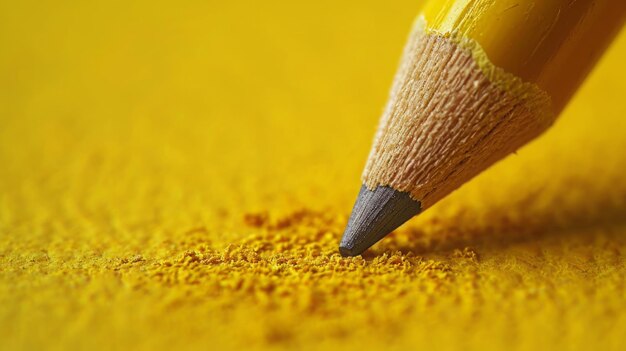 Yellow background with pencil simple and informative image