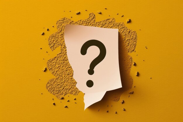 Yellow background with question mark Illustration AI GenerativexA