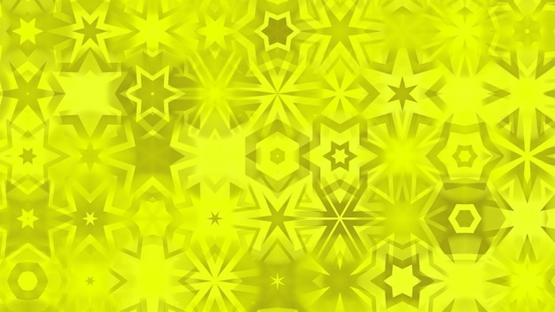 a yellow background with snowflakes and stars.