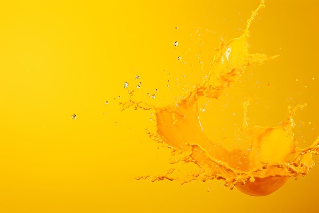 Photo yellow background with splash for copyspace