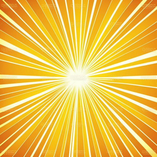 A yellow background with a sunburst and lines