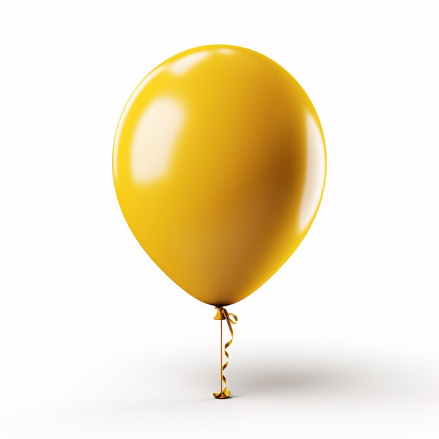 a yellow balloon with a ribbon