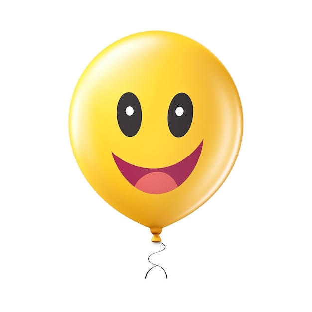 A yellow balloon with a smiley face on it.