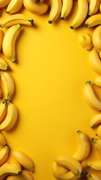 Фото Желтый банановый фрукт простая минималистская копия пространства генеративный ай