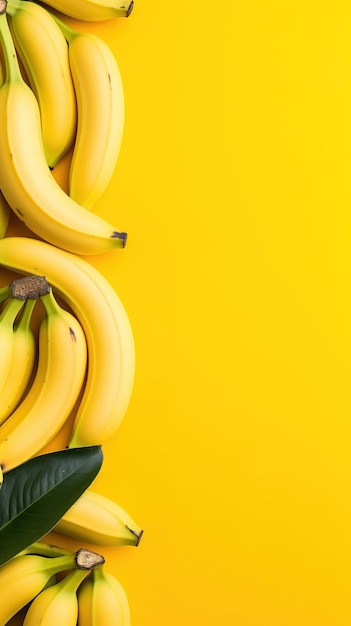 사진 노란색 바나나 과일 단순 미니멀리즘 복사 공간 생성 ai
