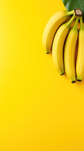 Yellow banana fruit simple minimalist copy space generative ai