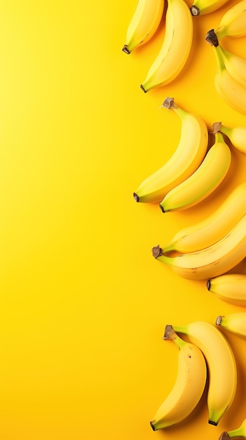 Foto frutta banana gialla semplice copia minimalista spazio ai generativa