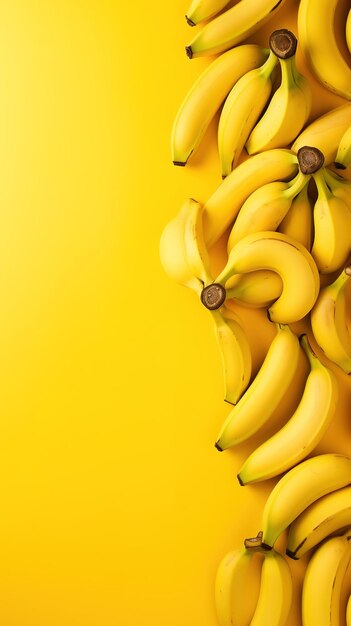 Yellow banana fruit simple minimalist copy space generative ai