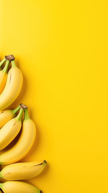 Yellow banana fruit simple minimalist copy space generative ai