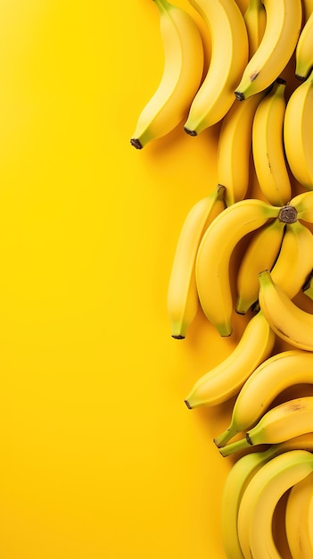 Yellow banana fruit simple minimalist copy space generative ai