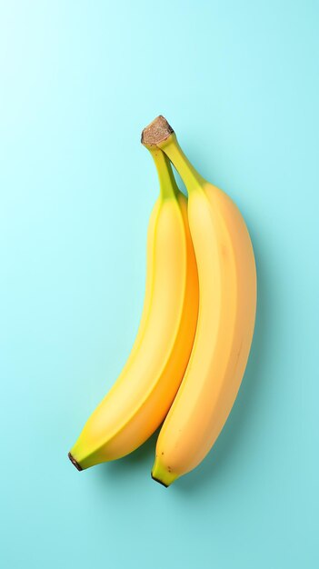 Yellow banana fruit simple minimalist copy space generative ai