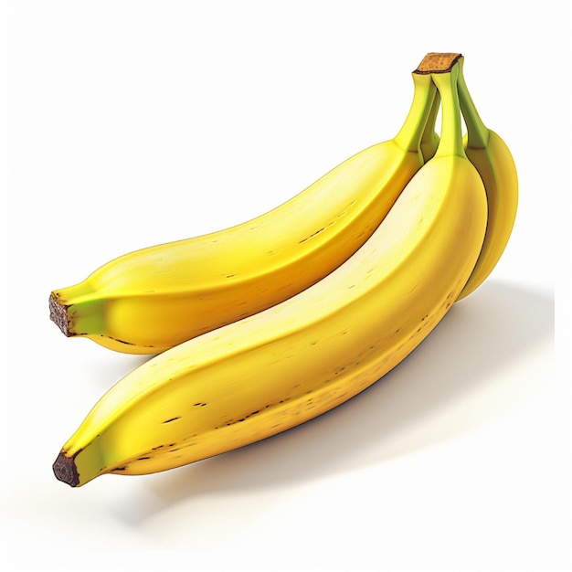 白い背景に黄色のバナナの果実