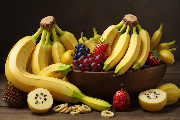 黄色いバナナとフルーツ