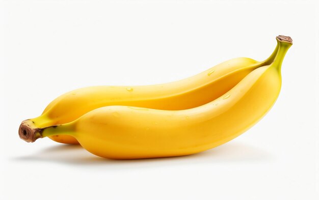 Yellow banana isolated on a transparent background Generative Ai