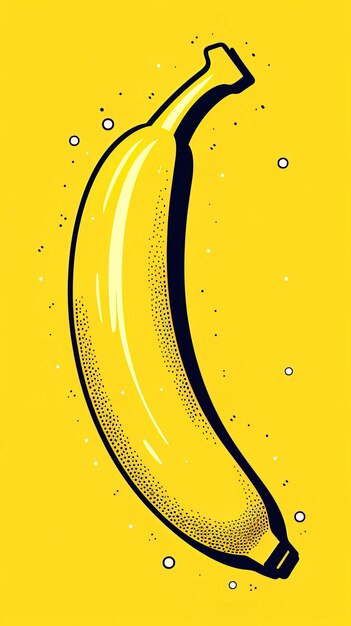 Foto una banana gialla con la parola su di essa