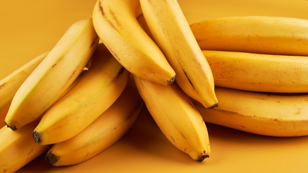 Yellow bananas close up background