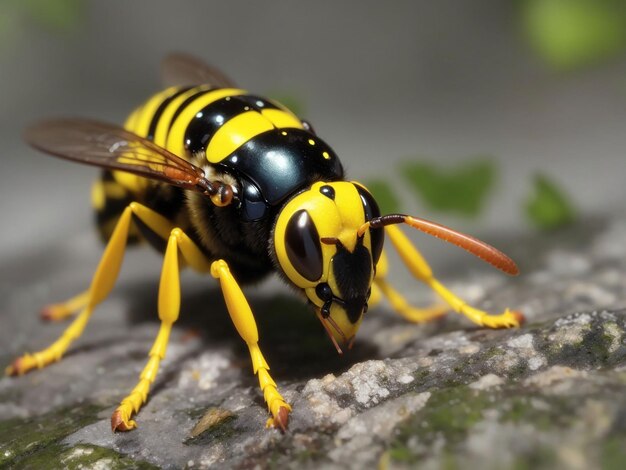 Yellow banded polybia wasp