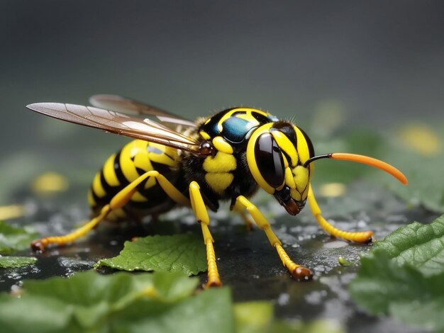 Yellow banded polybia wasp