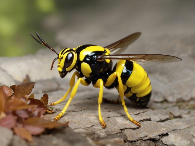 Yellow banded polybia wasp