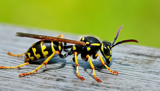 Yellow banded polybia wasp