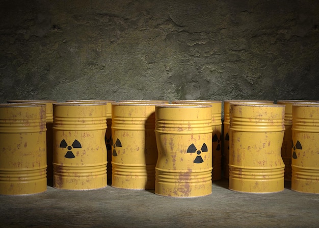 Photo yellow barrel radioactive