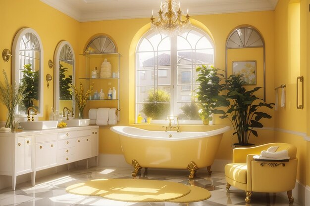 Photo yellow bath room