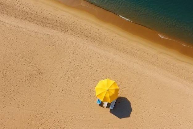 Yellow beach umbrella Generate Ai