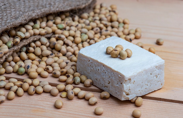 yellow beans seed And tofu slices