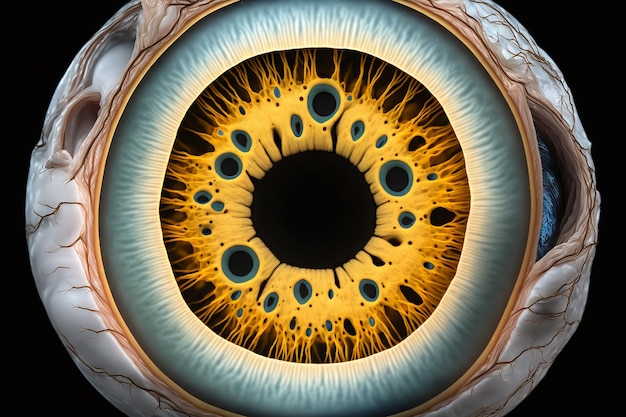 Photo yellow beautiful eye closeup generative ai