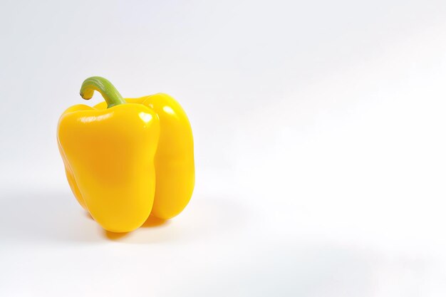 yellow bell pepper isolated on white background with copy space