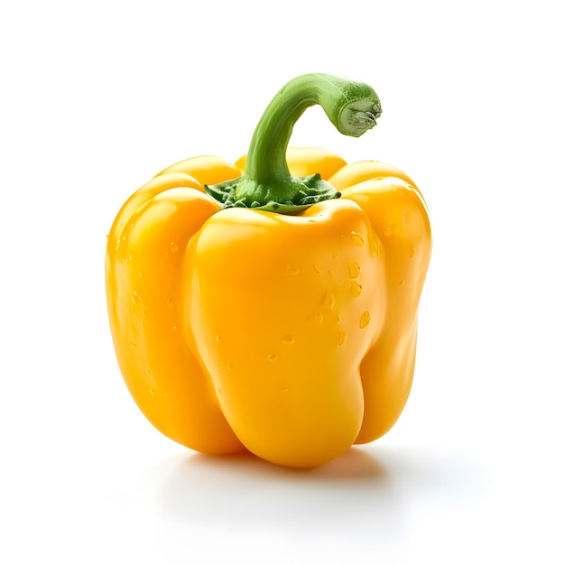 Yellow bell pepper isolated on white background