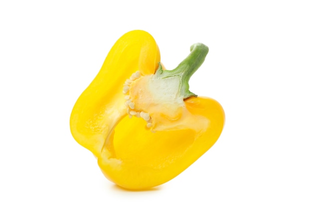 Yellow bell pepper isolated on white background