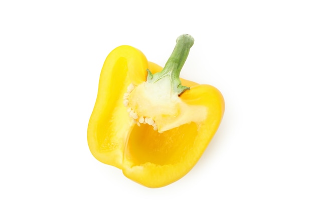 Yellow bell pepper isolated on white background