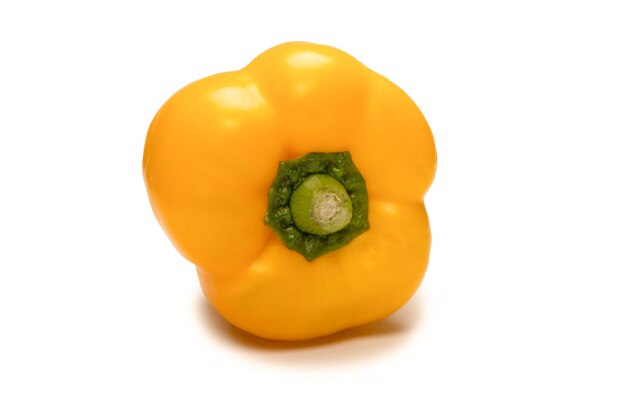 Yellow bell pepper isolated on white background