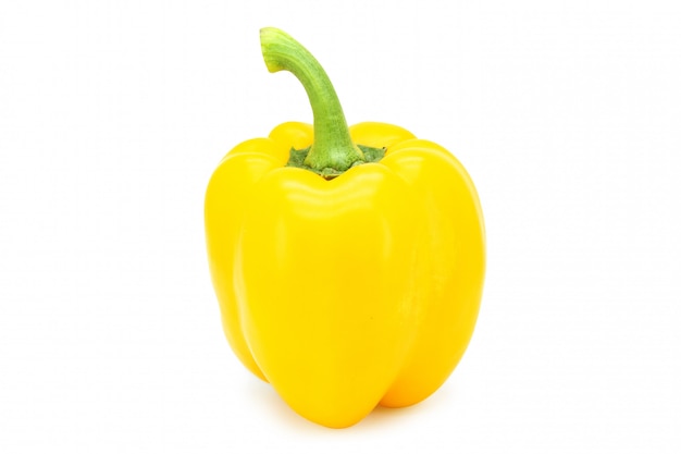 Yellow bell pepper or Sweet pepper or Capcicum isolated on white with clipping path