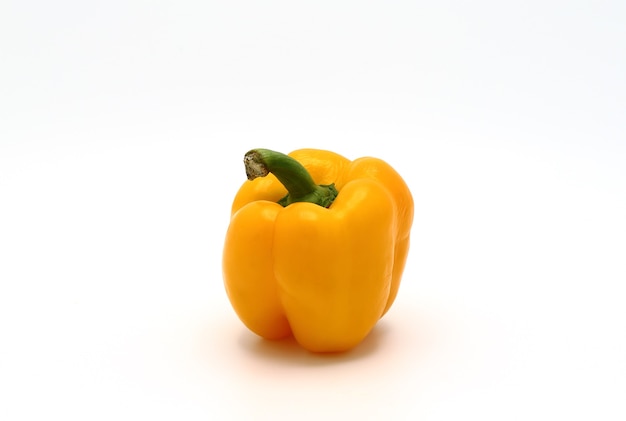 Yellow bell pepper on white background