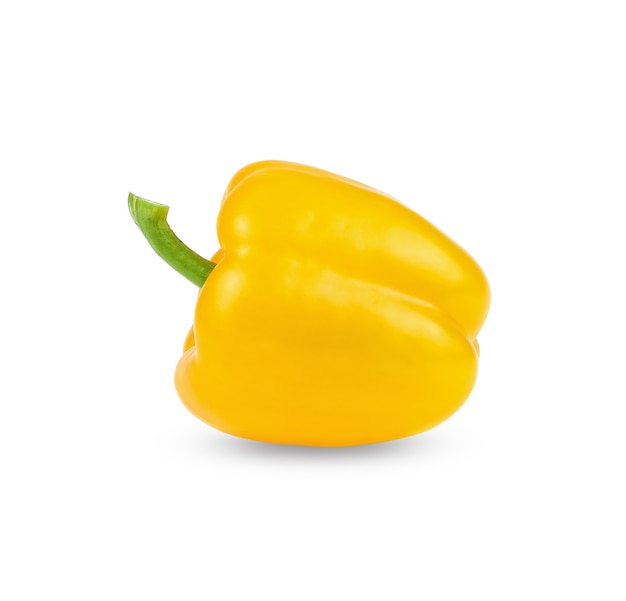 Yellow bell peppers isolated on white