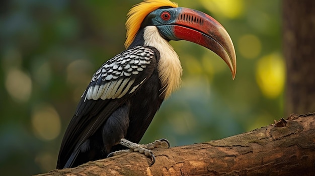 Photo yellow billed toucan hornbill