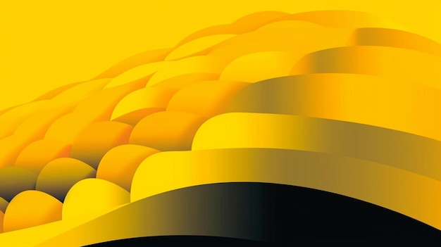 Photo yellow and black abstract background with a curved curve generative ai