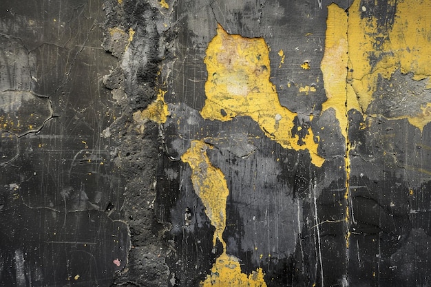 Yellow and black abstract dirty grunge design