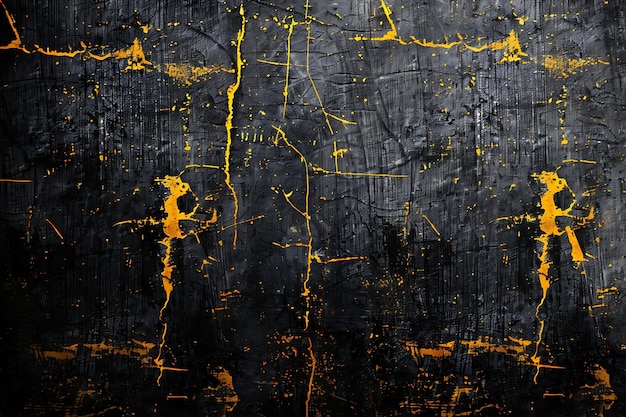 Yellow and black abstract dirty grunge design