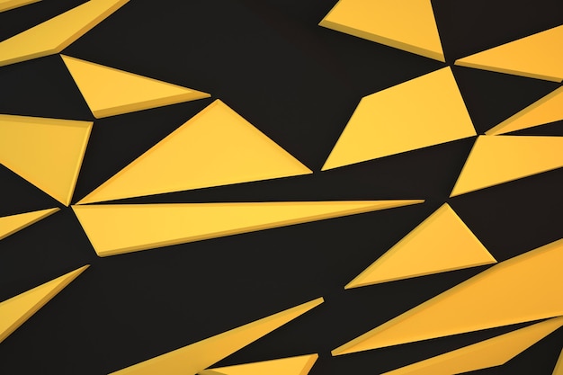 Yellow and black background with polygons