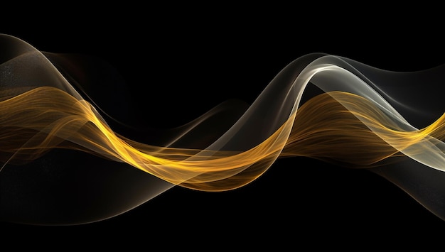 A yellow and black background with a wave in the middle