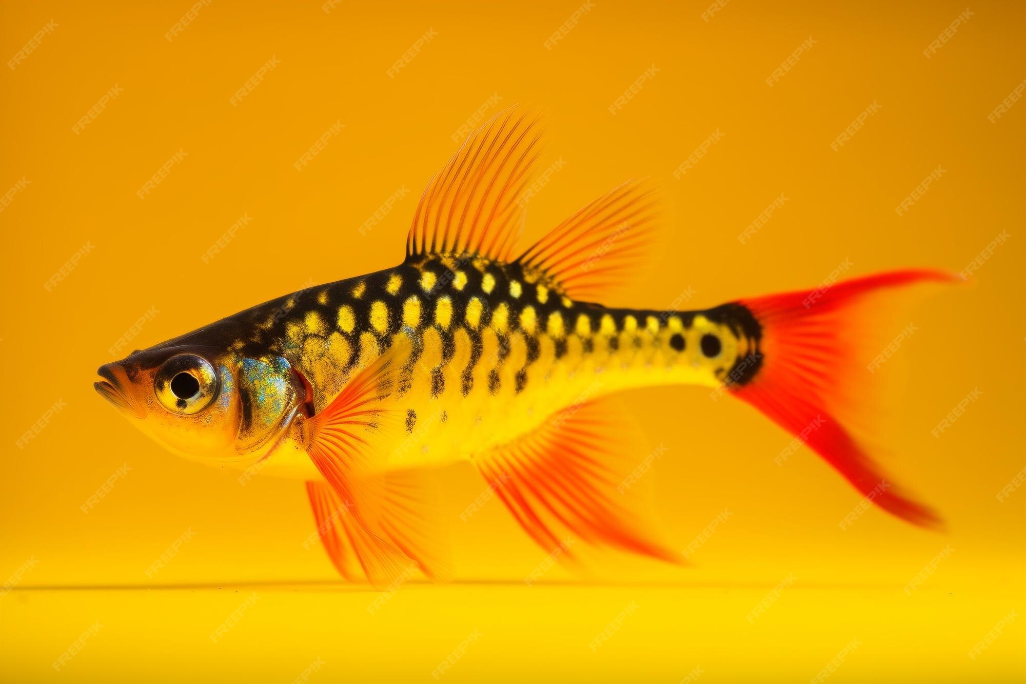 Premium AI Image | A yellow and black fish with a yellow background