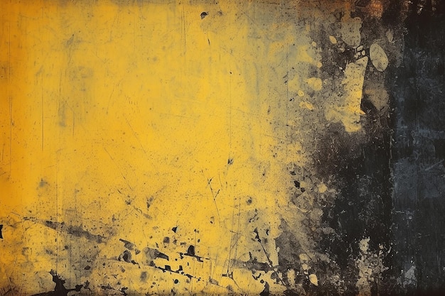 yellow and black grunge painted wall background