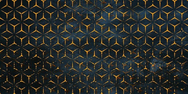 Photo yellow and black grunge seamless geometric pattern background