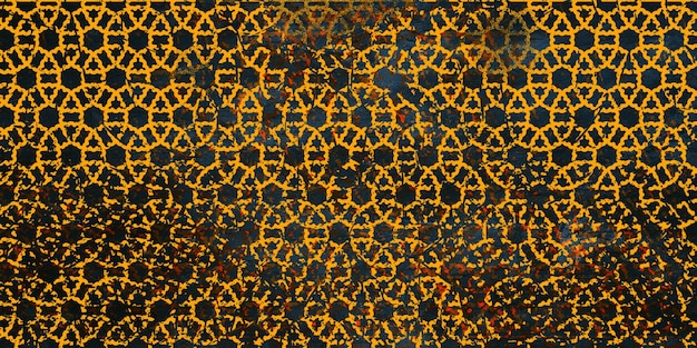 Yellow and Black Grunge Seamless geometric pattern background